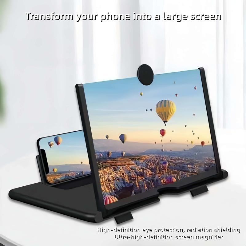 3D HD Phone Screen Magnifier – Foldable 12'' Mobile Projector Stand for Movies & Gaming