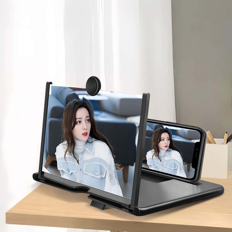 3D HD Phone Screen Magnifier – Foldable 12'' Mobile Projector Stand for Movies & Gaming
