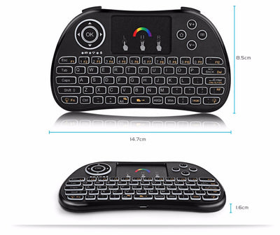 H9 Wireless Backlit Colorful Touch Remote Control Keyboard