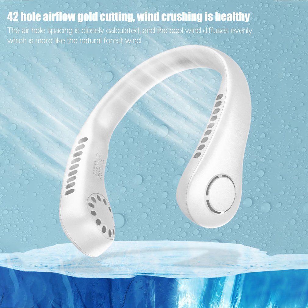 Mini Hanging Handheld Leafless Hanging Neck Fan Portable Silent Outdoor Usb Charging Super Long Life Portable Cooling Lazy Small Fan